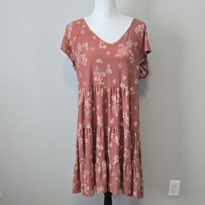 Women's Pink Floral Midi Dress